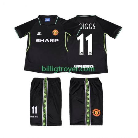 Billige Fotballdrakter Manchester United GIGGS 11 1999 Barn Retro Tredjedraktsett 1998 Kortermet